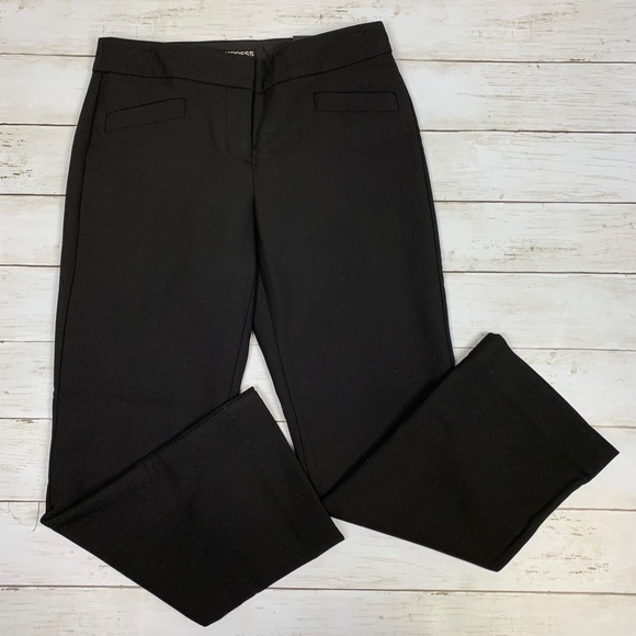 NWT Express Black Mid Rise Slacks Dress Pants Sz 0 - Picture 1 of 8